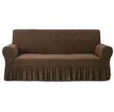 Frill Style Micro Mesh Sofa Cover (Brown Color)